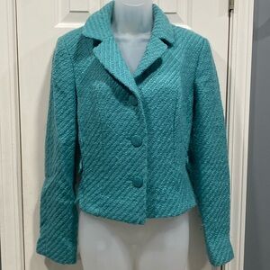 Loft Turquoise Wool Blend Jacket Size 10
